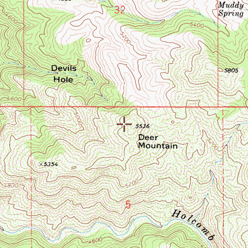 Topographic Map of Deer Mountain, CA