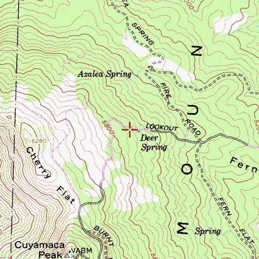 Topographic Map of Deer Spring, CA