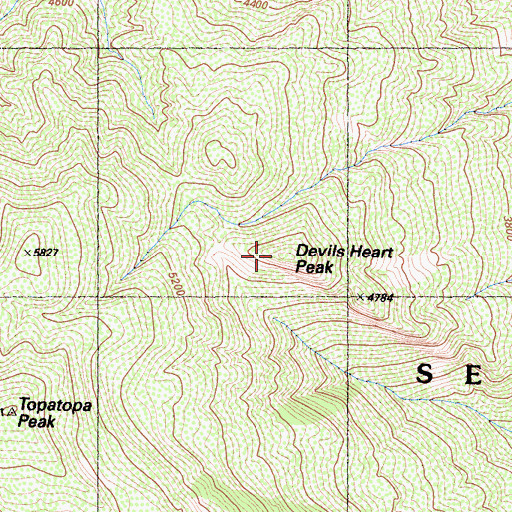 Topographic Map of Devils Heart Peak, CA