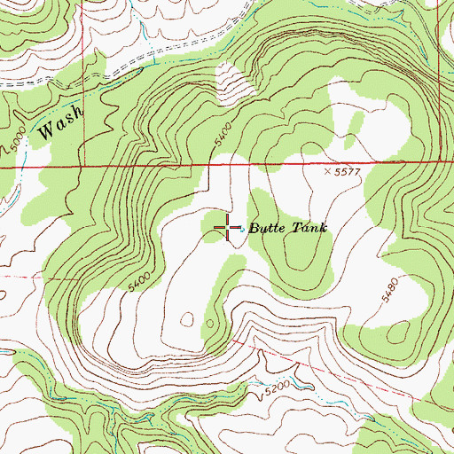 Topographic Map of Butte Tank, AZ