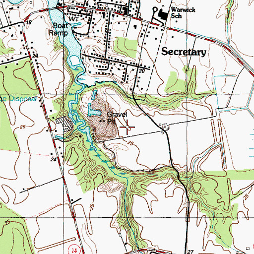 Topographic Map of Shufelt Sand and Gravel Pit, MD