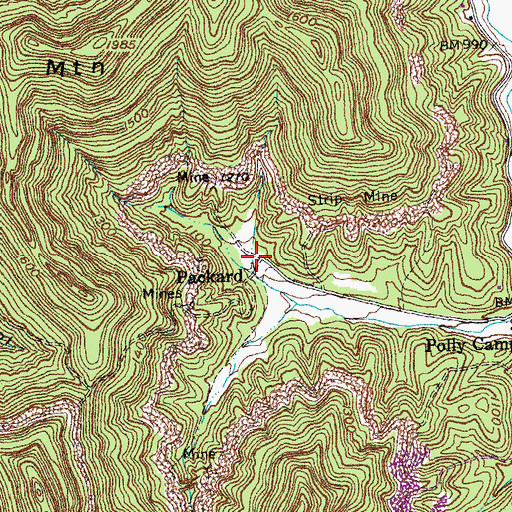 Topographic Map of Packard Railroad Station (historical), KY