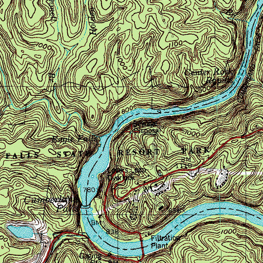 Topographic Map of Moonbow Inn (historical), KY