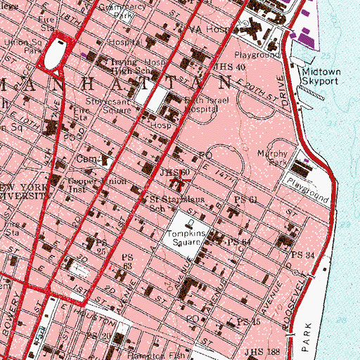 Topographic Map of Ross Global Academy (historical), NY