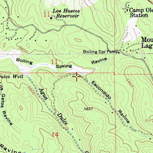 Topographic Map of Escondido Ravine, CA
