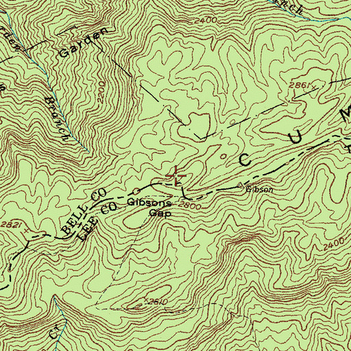 Topographic Map of Gibson Campsite, KY