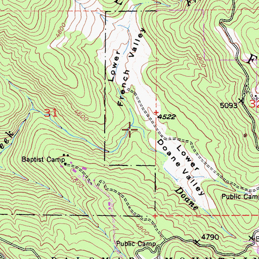Topographic Map of French Creek, CA