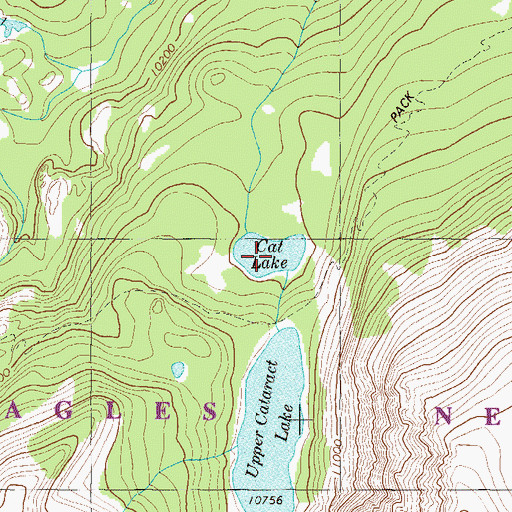 Topographic Map of Cat Lake, CO