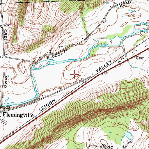 Topographic Map of Spencer - Kozanosky Pit, NY