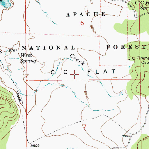 Topographic Map of CC Flat, AZ
