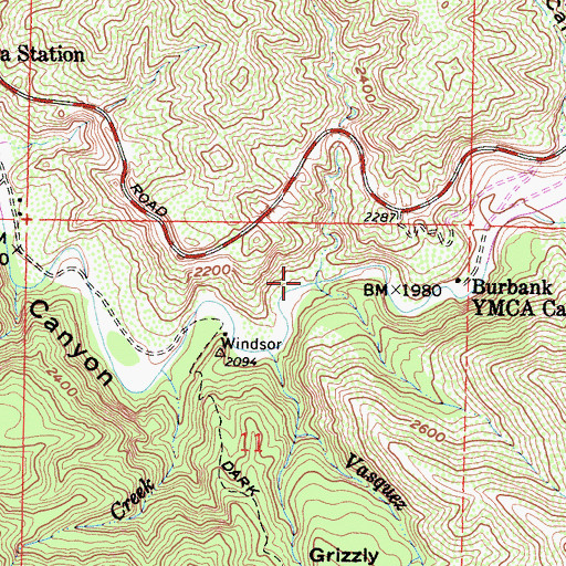 Topographic Map of Fusier Canyon, CA