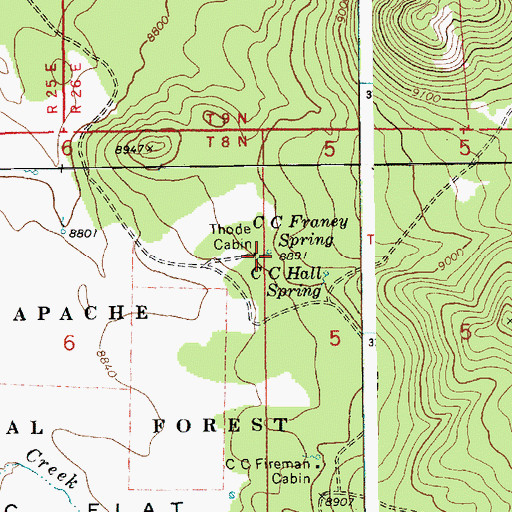 Topographic Map of CC Francy Spring, AZ