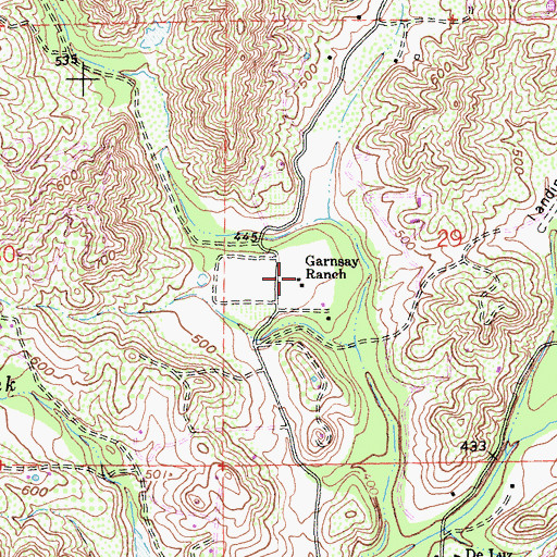 Topographic Map of Garnsay Ranch, CA