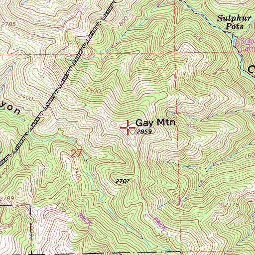 Topographic Map of Gay Mountain, CA