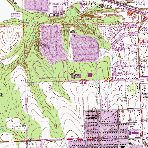Topographic Map of Clyde Boyd Middle School, OK