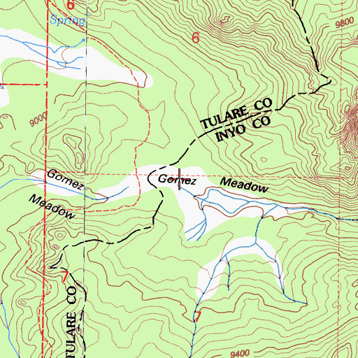 Topographic Map of Gomez Meadow, CA