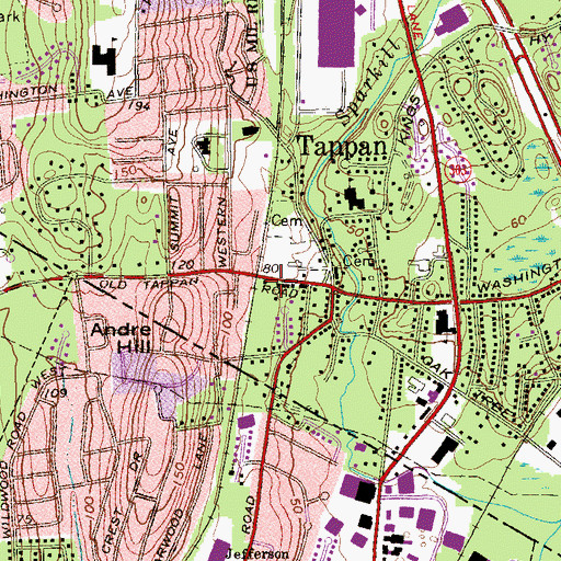 Topographic Map of Tappan Post Office, NY