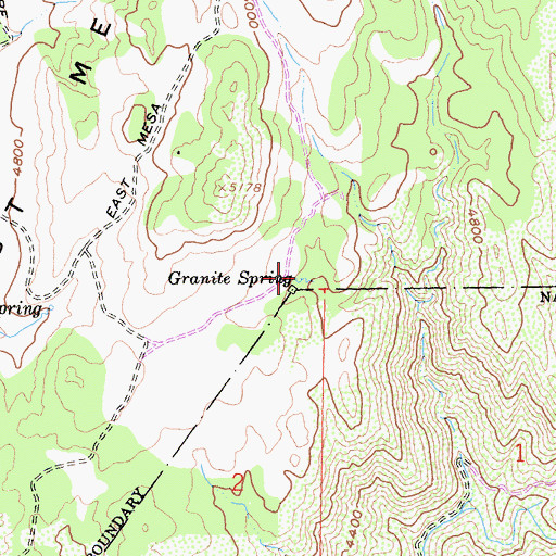 Topographic Map of Granite Spring, CA