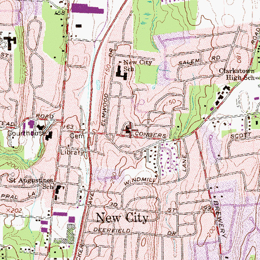 Topographic Map of New City United Methodist Church, NY