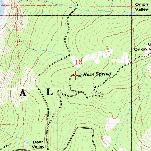 Topographic Map of Ham Spring, CA
