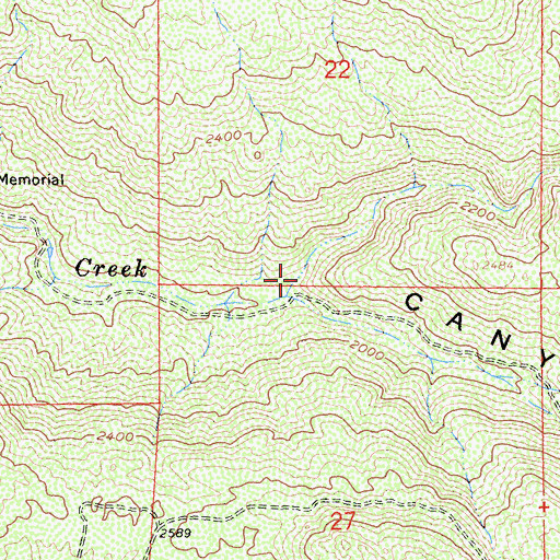 Topographic Map of Hauser Creek, CA