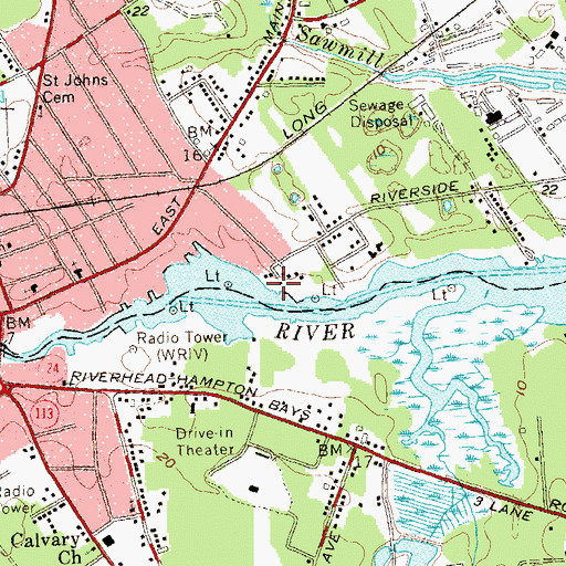 Topographic Map of Riverside Marina, NY