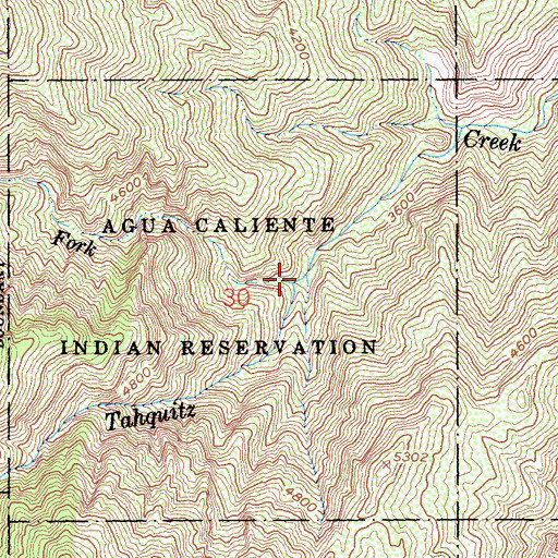 Topographic Map of Hidden Fork, CA