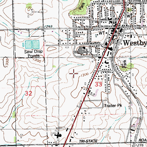 Topographic Map of Westby Elementary School, WI
