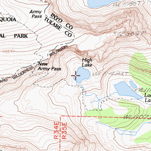 Topographic Map of High Lake, CA