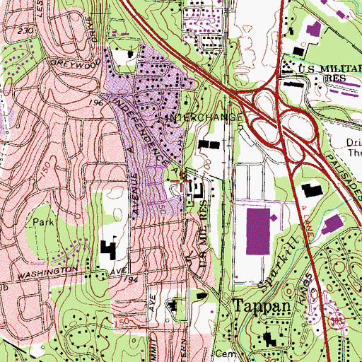 Topographic Map of Tappan Fire District, NY