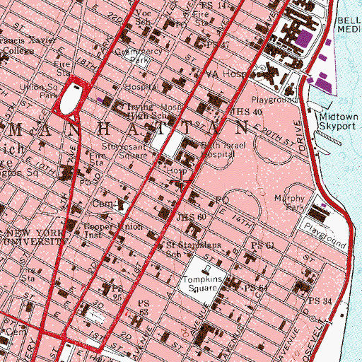 Topographic Map of New York Fire Department Engine 5 Foam 5, NY