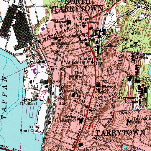 Topographic Map of Tarrytown Fire Department Phoenix Hose Company 2, NY