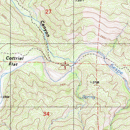 Topographic Map of Hot Springs Canyon, CA