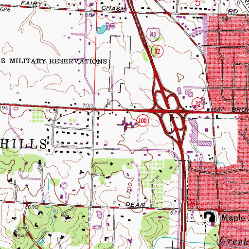 Topographic Map of Indian Hill Elementary School, WI