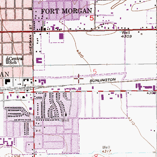 Topographic Map of Morgan County Ambulance Service, CO