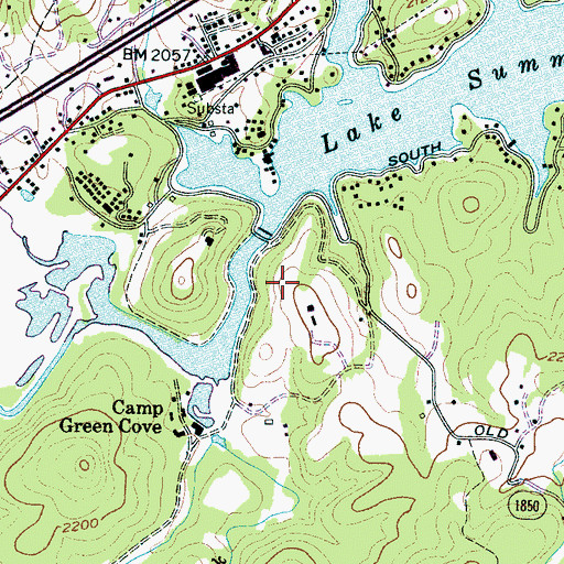 Topographic Map of Bell Mountain Airport, NC