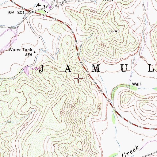 Topographic Map of Jamul, CA
