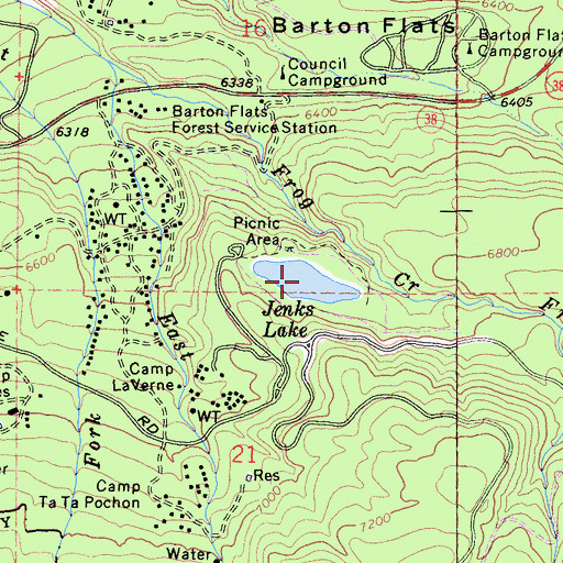 Topographic Map of Jenks Lake, CA
