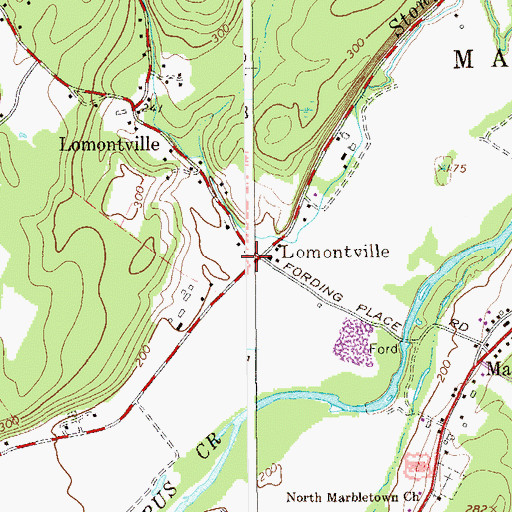 Topographic Map of Lomontville Fire Department, NY