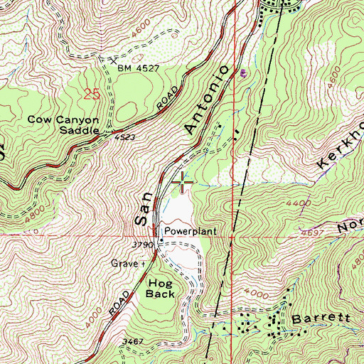 Topographic Map of Kerkoff Canyon, CA