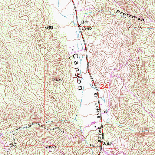 Topographic Map of Kimmel Canyon, CA