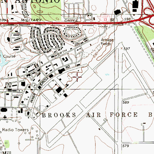 Topographic Map of Mission Trail Baptist Hospital, TX
