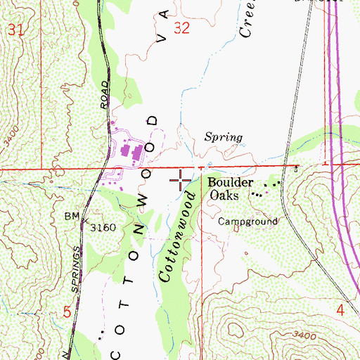 Topographic Map of Kitchen Creek, CA