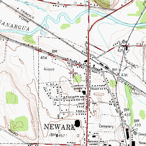 Topographic Map of Newark Arcadia Volunteer Ambulance, NY