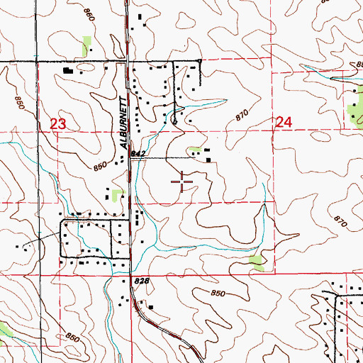 Topographic Map of Oak Ridge Middle School, IA