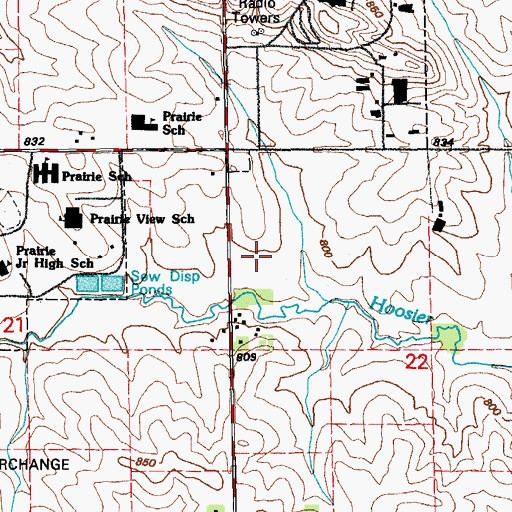 Topographic Map of Prairie Point Middle School, IA