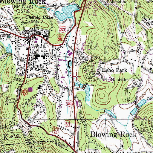 Topographic Map of Blowing Rock Volunteer Rescue Squad Ambulance Service, NC