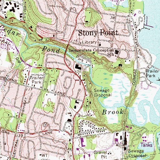 Topographic Map of Stony Point Ambulance Corps, NY
