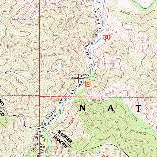 Topographic Map of Little Cedars Campground, CA
