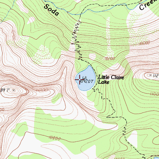 Topographic Map of Little Claire Lake, CA